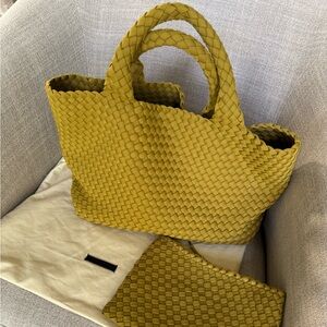 Naghedi Medium Golden Woven Tote Bag Set